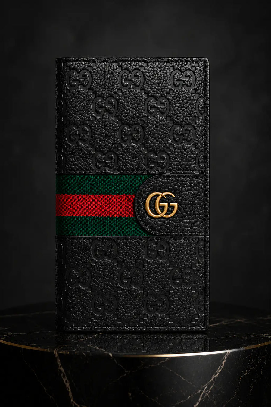 Premium Black Gucci Long Wallet for Men | Luxury CC Leather Style Card Holder Wallet