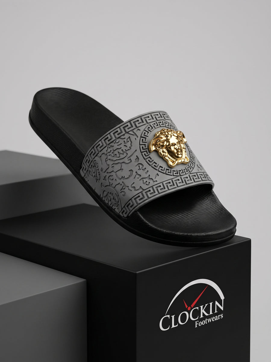 Luxury Medusa Slide Chappal | Premium Comfort Slip-On Slippers for Men